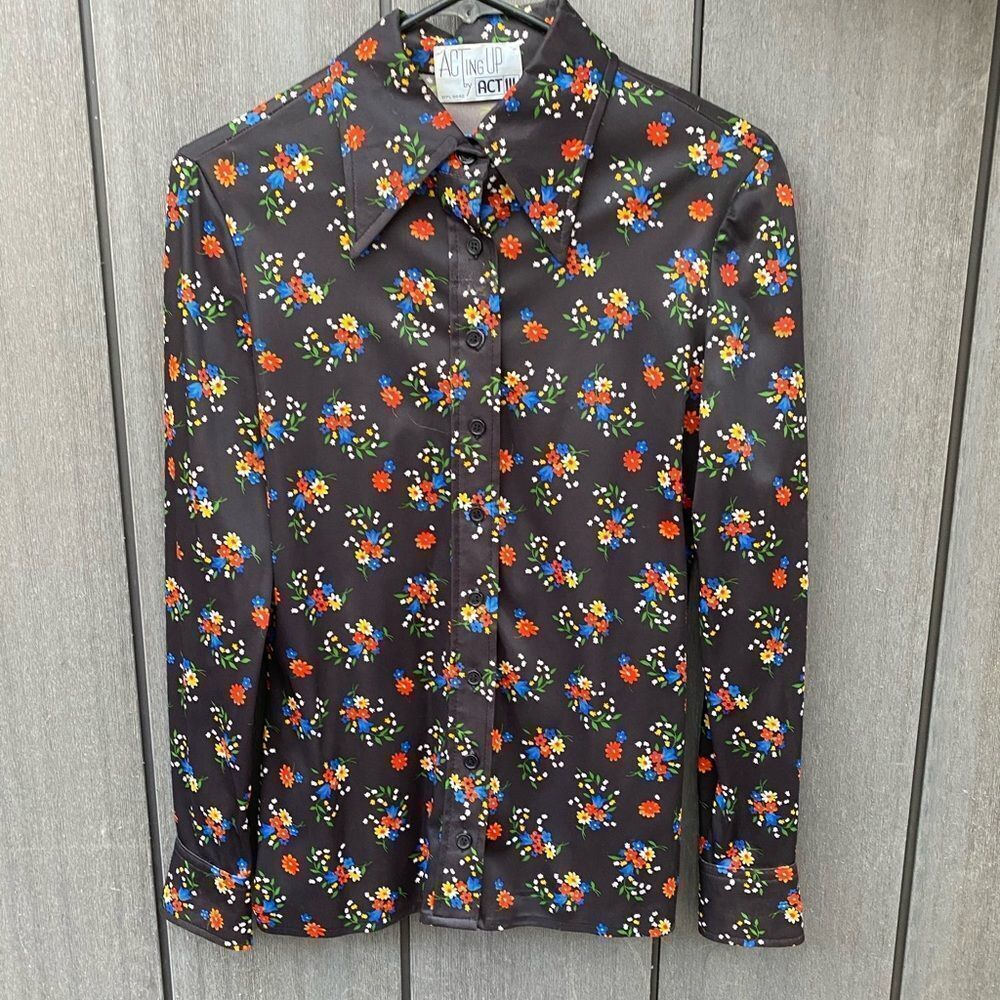 Vintage Act‎ III Polyester Floral Blouse - Picture 7 of 8